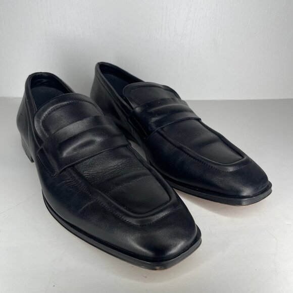 ALDO Dark Academia Square Toe Penny Loafers Black Leather Size 12 main image 8
